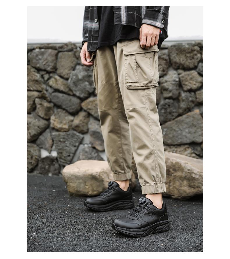 SUOYUE Urban Autumn/Winter Black Low-Top Lace-Up Waterproof Commuter Casual Leather Shoes (Men) 25502BLACK-43
